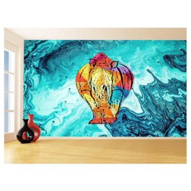 Imagem de Papel De Parede 3D Animais Pop Art Rinoceronte 3,5M Pxa482 - Você Deco