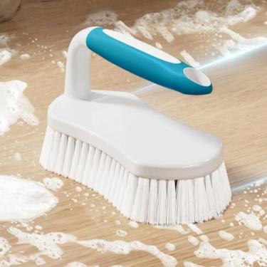 Imagem de 1 peça de ferramentas de limpeza doméstica: escova de cerdas duras para remover argamassa de banheiras, paredes, pisos e azulejos (azul)