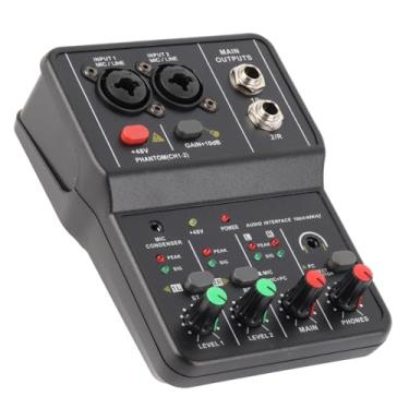 Imagem de Luqeeg Console de Mixagem de Som USB Compacto de 2 Canais Mixer de áudio de Alta Precisão para karaokê Doméstico, karaokê na Internet - Liga de Plástico
