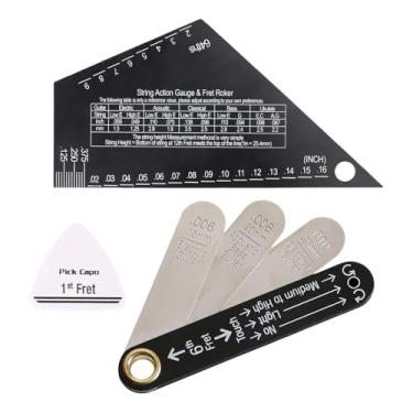 Imagem de Generic Conjunto de 3 Peças para Medição Da Altura Cordas de Guitarra, Incluindo Haste de Ajuste, Ferramenta para Luthier para Ajuste de Altura Cordas, Estilo a