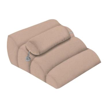 Imagem de YWJLQH Travesseiro de cunha, suporte para pernas, travesseiro triangular, travesseiro de bruços para adultos lendo, S, Bege