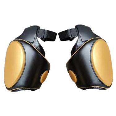 Imagem de KiBcsLic Protetores de coxa para Muay Thai, equipamento de treinamento, protetores de perna para chutes na coxa e nas pernas, ideais para treinos de sparring, Ouro Preto