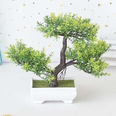 Imagem de Plantas Artificiais Bonsai em Vaso Pequeno – Decoração para Sala, Escritório, Jardim e Mesa(07)