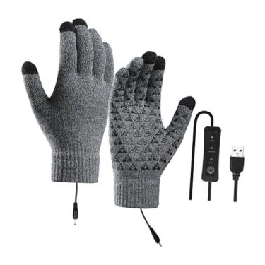 Imagem de menolana Luvas aquecidas USB com 3 níveis de aquecimento para snowboard, pesca e esqui, Vm01 Cinza