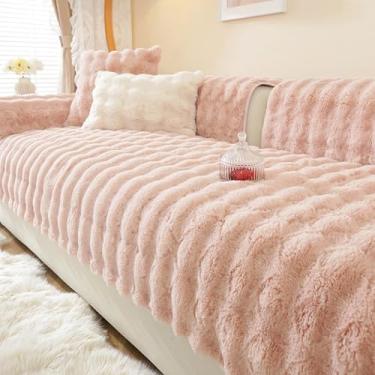 Imagem de HGTRH Capa de sofá para sofá secional em forma de L, almofadas não removíveis, capas de sofá de pelúcia quentes e amigáveis à pele, laváveis com sensação de massagem, capa de seda de sofá de vários