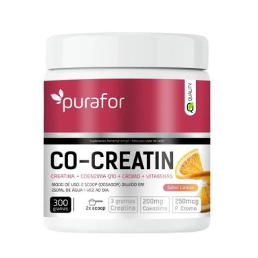 Imagem de Creatina com Coenzima Q10 + Vitaminas  CO Creatin Purafor 300g Sabor L