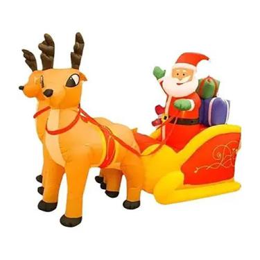 Imagem de Decoração Inflável Natalina Papai Noel e Renas 80x145x240cm DRM2017 - 