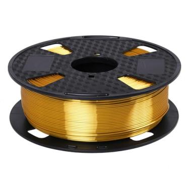 Imagem de CC3D Filamento PLA dourado brilhante 1,75 mm, 1 kg, filamento de impressora 3D, carretel de 1 kg, materiais de impressão 3D, seda PLA, metal metálico, como seda, cor dourada
