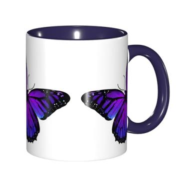 Imagem de Zeraoke Canecas de café criativas com estampa de borboletas, personalizadas, presente para a família, tamanho de 325 ml, unissex