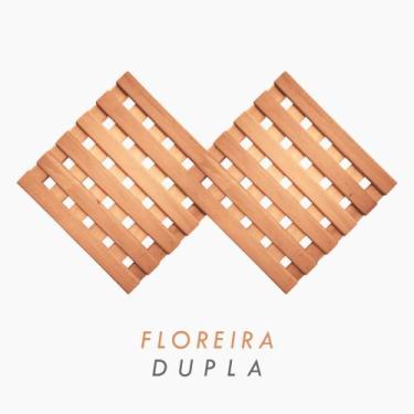 Imagem de Floreira de parede triangular dupla - Madeira Maciça