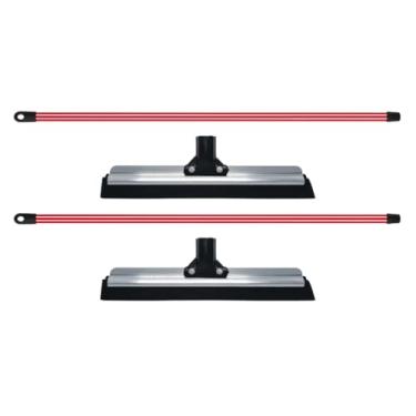 Imagem de 2 Rodos Profissional Duplo Alumínio 30cm Reforçado com Cabo, EVA Flexível, Seca Rápido e Puxa Água, Limpeza Pesada Piso Frio/Porcelanato/Cerâmica/Azulejo, Multiuso Cozinha Banheiro Área de Serviço