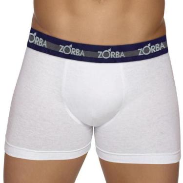 Imagem de Cueca Boxer 100% Algodão Zorba 702, Branco, G