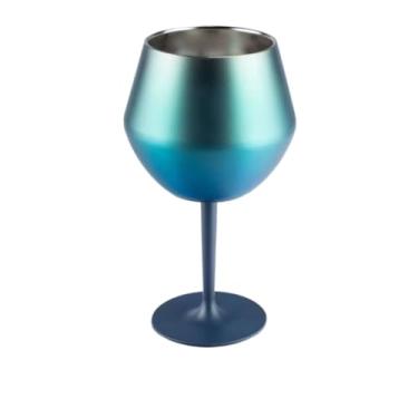 Imagem de Taça Copo Térmico De Aço Inoxidável 2 Em 1 Para Gin Vinho Cerveja Drink Bebidas 14oz(Azul)