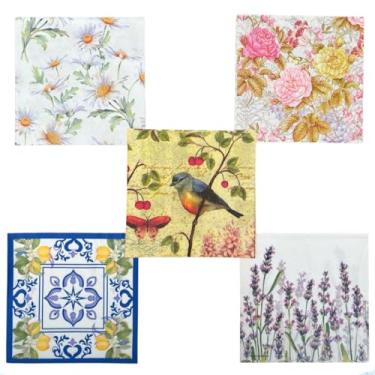 Imagem de Kit 5 Guardanapos para Decoupage e Artesanato em Papel Estampado - Modelos Variados