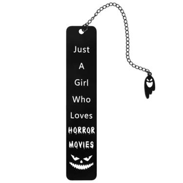 Imagem de Marcador de livro de terror, marcador de livro de metal assustador de Halloween, acessórios de leitura góticos, presente de cesta assustadora, presente para mulheres, homens, fãs de filmes de terror