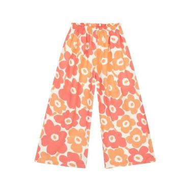 Imagem de Calça infantil menina pantacourt florida Brandili, Natural, 10
