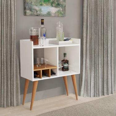 Imagem de Aparador Amanda Minibar Para Drinks Sala De Estar Moderna Branco