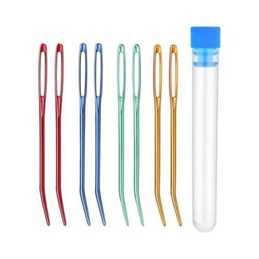 Imagem de Conjunto De Agulhas De Lã Com Ponta Curva Para Costura Manual, Tricô E