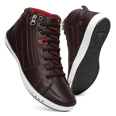 Imagem de Sapatênis Masculino Estilo Botinha em Couro com Cano Médio e Fecho Lateral