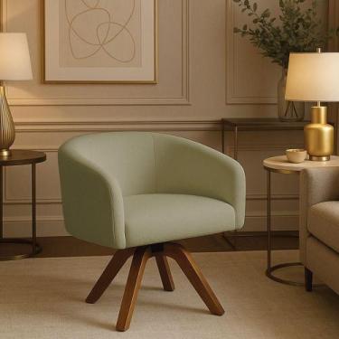 Imagem de Poltrona Sala Base Giratória Madeira Arielle Bouclê D03 - D'rossi Pist