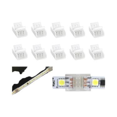 Imagem de Conector De Fita LED 10mm 3 Pinos 10 Peças Formato L/T Sem Solda Para 
