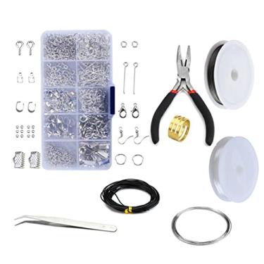 Imagem de Kit de Fabricação Joias Ferramentas Reparo Miçangas Prata Fio Suprimentos Arte Manual DIY