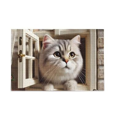 Imagem de Quebra-cabeça adorável de 500 peças para janela de gato, composto de papel e madeira, quebra-cabeças engraçados para adultos com suporte de letras