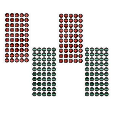 Imagem de Mobestech Adesivos de aviso de polaridade de bateria de 4 folhas com símbolos mais negativos adesivos de sinal de segurança para caixas elétricas adesivos de etiqueta de polaridade para baterias