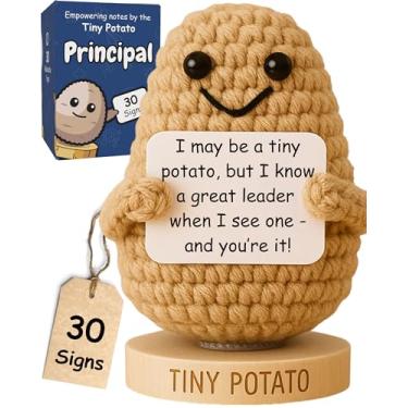 Imagem de Presentes de agradecimento principal - Batata de crochê feita à mão com 30 placas fofas para diretores - Presentes principais exclusivos para mulheres e homens para o final de ano, dia do diretor