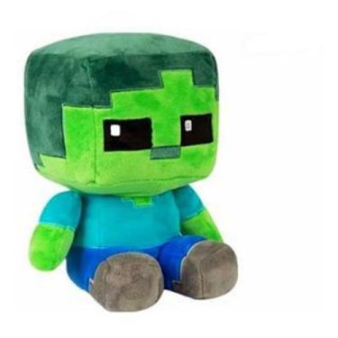 Imagem de Pelúcia Steve Jogo Game Geek Minecraft - ( Aldeão Zumbi ) - sem marca,