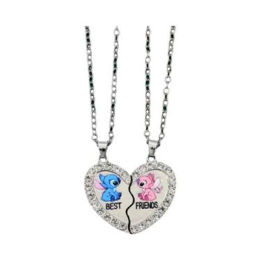 Imagem de Conjunto De Colares Pingente Mel Amizade Melhor Amigos Coração Partido