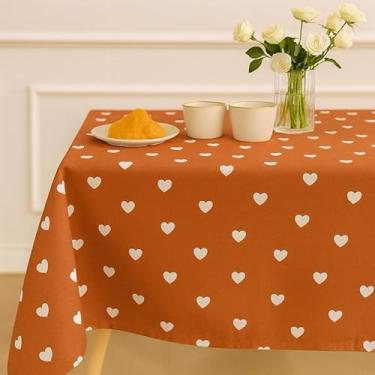 Imagem de Toalha de mesa de algodão xadrez de 4 a 10 Lugares(Amor em terracota,140 cm x 140 cm)