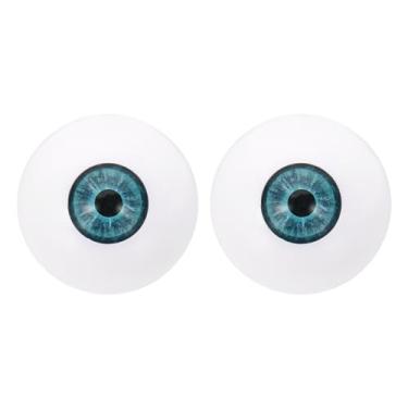 Imagem de Olhos de boneca de 30 mm, 1 par de olhos de acrílico realistas de plástico para bonecas, máscaras, adereços de Halloween, artesanato, azul e verde