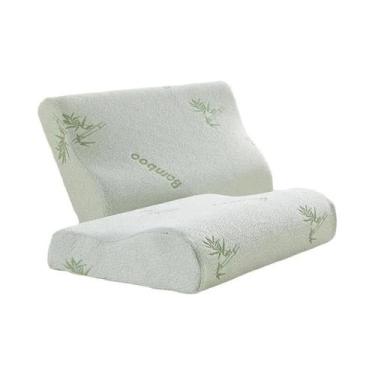 Imagem de Travesseiro De Espuma De Memória De Fibra De Bambu 40x25cm Suporte Ort