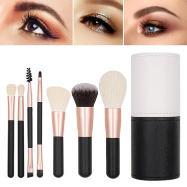 Imagem de Pincéis De Maquiagem Portáteis - Acessório Portátil com Estojo de Viagem | Pincéis De Maquiagem Para Viagem,Para Crianças Meninas Mulheres Iniciantes Entusiastas Corretivos Sombras Beleza Em