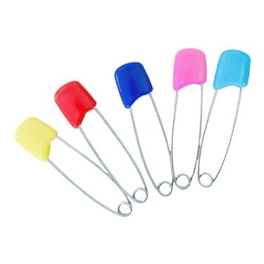 Imagem de Aqur2020 Pinos de Fralda, 2.17 Pinos de Segurança de Aço Inoxidável Com Mecanismo de Travamento de Cabeça de Plástico para Fraldas de Pano, Artesanato, Fabricação de Jóias de Lavanderia (Grande)