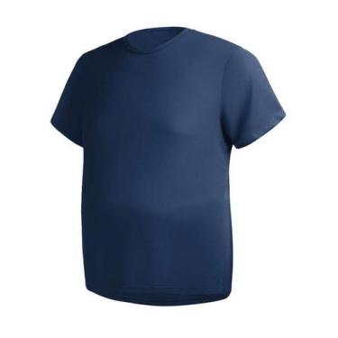 Imagem de Camisa Masculina Manga Curta Plus Size Malha Fria - Helanquinha, Azul 