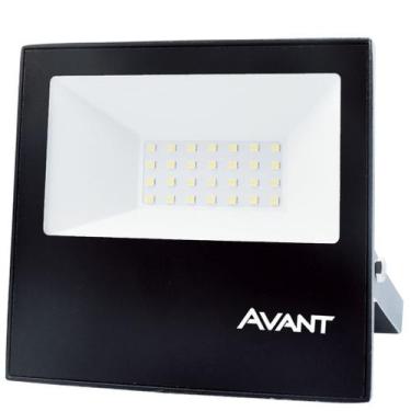 Imagem de Refletor Avant Led Slim Preto 30W Bivolt 3000K Luz Amarela