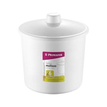 Imagem de Lixeira multiuso 6 lts branca pr10142 - primafer