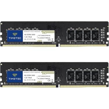 Imagem de Timetec Kit premium de 16 GB (2 x 8 GB) DDR4 2400 MHz PC4-19200 Non-ECC Unbuffered 1.2V CL17 1Rx8 Single Rank 288 Pin UDIMM Desktop PC Memória RAM Atualização