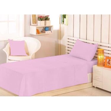 Imagem de Jogo 3 peças cama solteiro lençol veste cama box hotel pousada quarto 