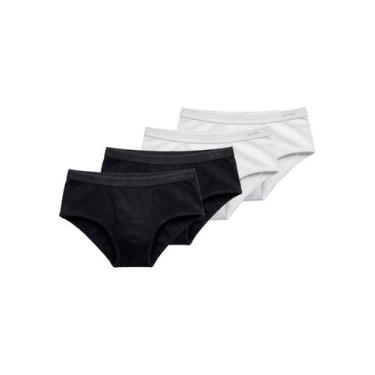 Imagem de Kit com 4 Cuecas Slip Lupo com Abertura 546-003 Colorido, Branco, G