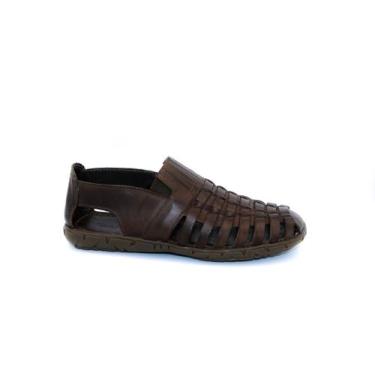 Imagem de Sandália Chinelo De Couro Masculino Marrom Florença - Pé Na Estrada Ca