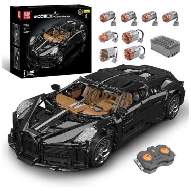 Imagem de Kit de Construção Carro Esportivo da Super Corrida MOC com 4688 Peças e Controle Remoto por APP para Adultos, Mould King, Preto