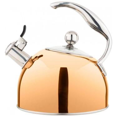 Imagem de Culinária Chaleira de Chá 2.5 L em Aço Inoxidável com Apito, VIKING CULINARY 40018 9339CPC, Dourado