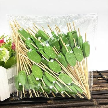 Imagem de 100 Pacotes de Palitos Bambu para Cocktail Dentes Frutas Casamento Aniversário Festa Suprimentos Praia Superfície Premium Lisa Padrões Bonitos