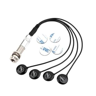 Imagem de Ogdni Conjunto de microfones de contato piezo para captador de guitarra com 4 transdutores para violão, violino, ukulele, bandolim, banjo, instrumentos de cordas