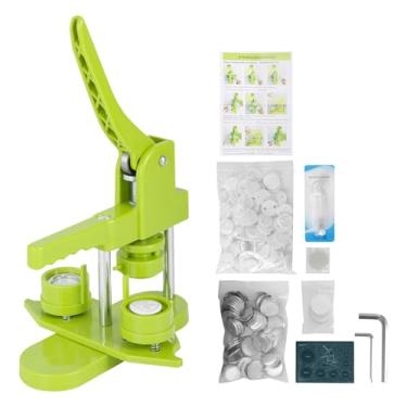 Imagem de YYMTTOR Kit de máquina de fazer botões de 32 mm 1,25 polegadas com 200 suprimentos de botões, prensa de crachá faça você mesmo para artesanato e presentes infantis