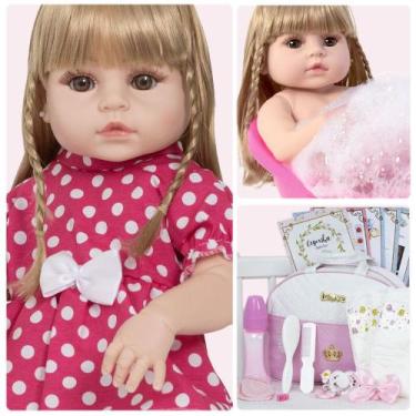 Imagem de Bebê Reborn Loira Princesa Corpo de Silicone 20 Acessórios - Cegonha R