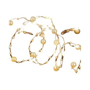 Imagem de Luzes De Cordão Vermelhas E Brancas Com Pérolas 20 50 LED Alimentadas 